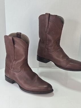 Tecovas The Earl Roper Bourbon Calfskin Brown Leather Cowboy Boots Men's Size 14